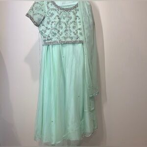 Mint Green Embellished Lehenga Choli